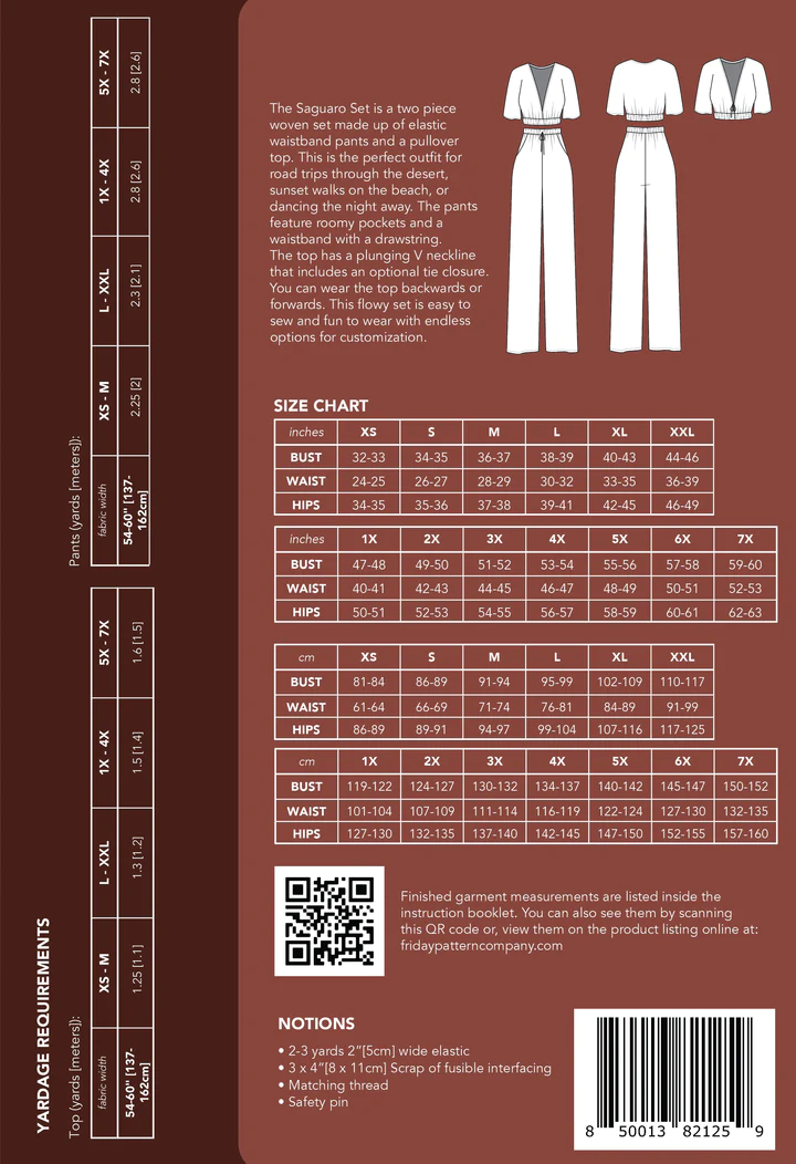 Friday Pattern Co - The Saguaro Set - Size XS-7X