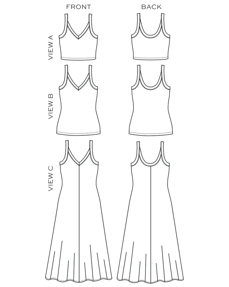 True/Bias - Zoey Tank & Dress - Sizes 0-18