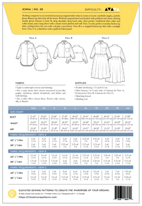 Closet Core Patterns - Jenna Shirt + Shirtdress #38 - Sizes XXS-4X