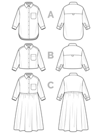 Closet Core Patterns - Jenna Shirt + Shirtdress #38 - Sizes XXS-4X