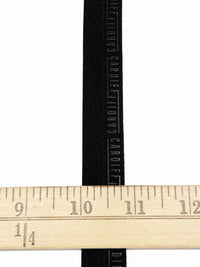 3/4" Black Branded Text Fold-Over Elastic - Corbeaux Clothing