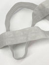 3/4" Light Gray Branded Medallion Fold-Over Elastic - Corbeaux Clothing