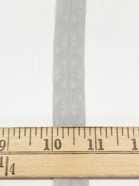 3/4" Light Gray Branded Medallion Fold-Over Elastic - Corbeaux Clothing