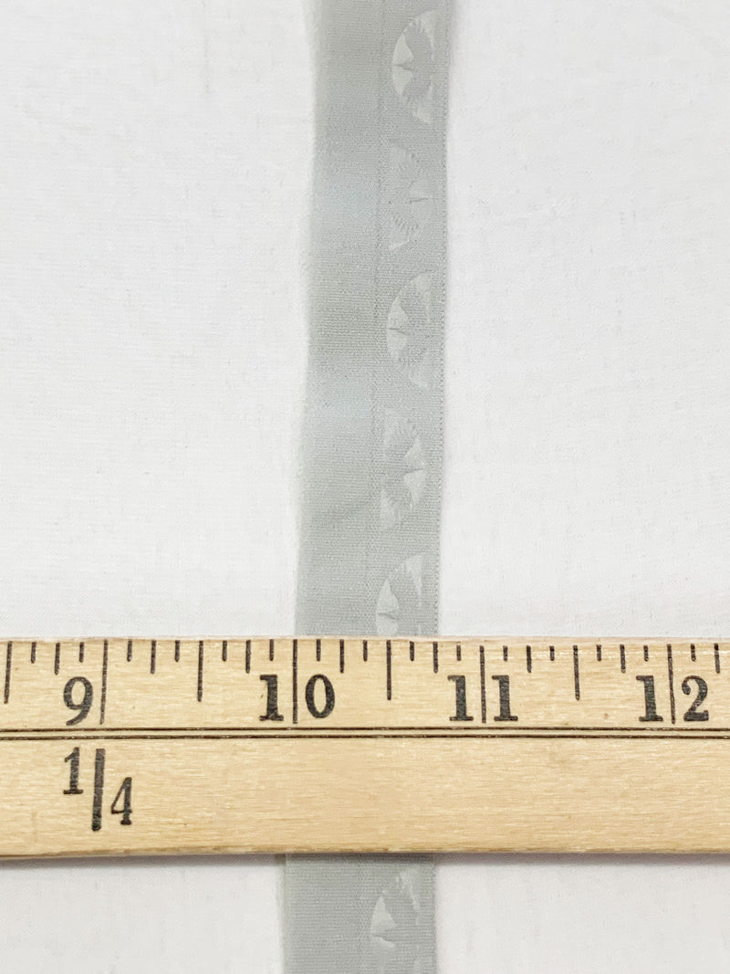 10 Yard Soft Gray Branded Medallion Fold-Over Elastic