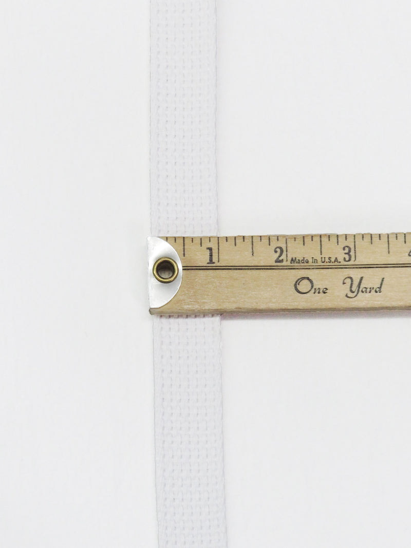 1" Wide White 100% Cotton Webbing