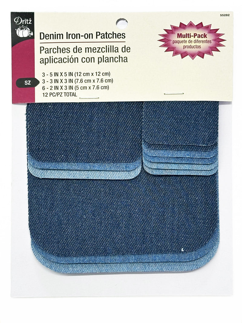 Dritz Denim Iron-on Patches Assorted Pack