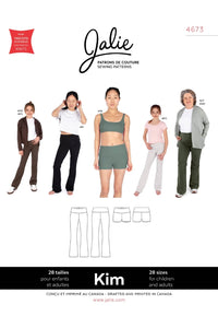 Jalie Patterns - Kim Pull On Pants + Shorts #4673 - Children/Adult 28 Sizes