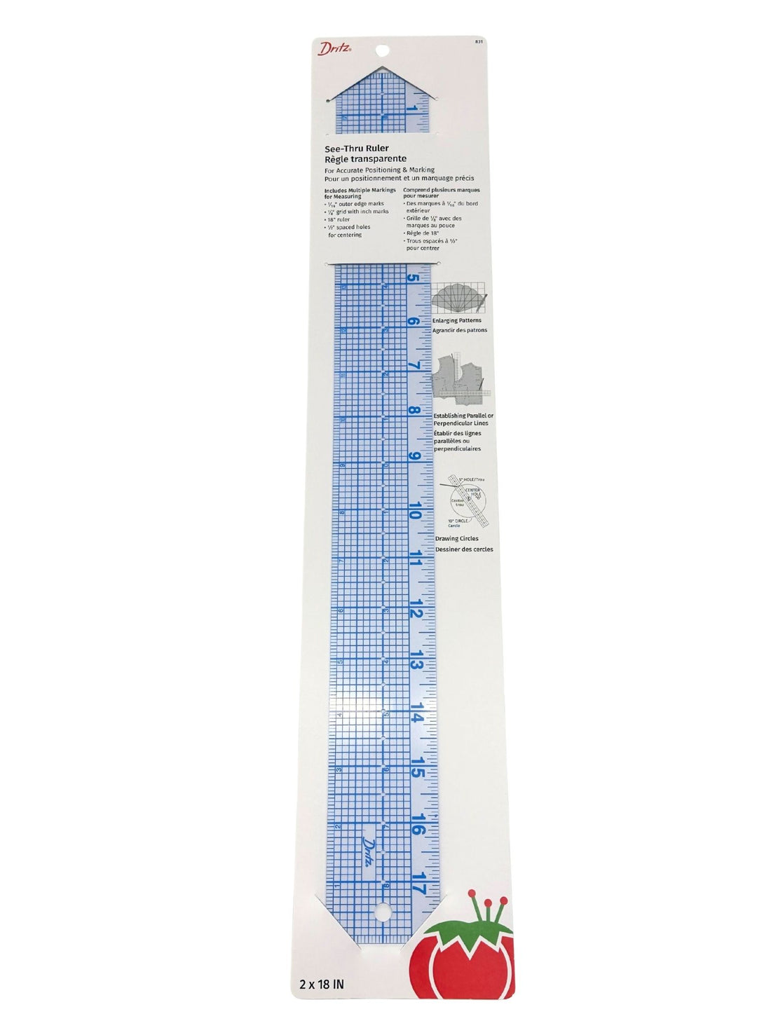 Dritz 2in x 18in Quilt-N-Sew See-Thru Ruler