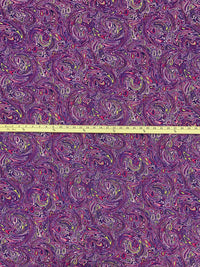 Dark Lavender/June Bud/Amaranth/Multi Polyester/Lycra Abstract Warp Print Jersey Knit 59W