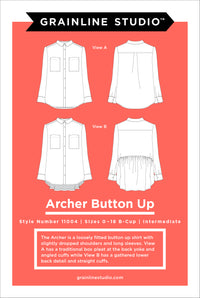 Grainline Studio Patterns - Archer Button Up - Sizes 0-18