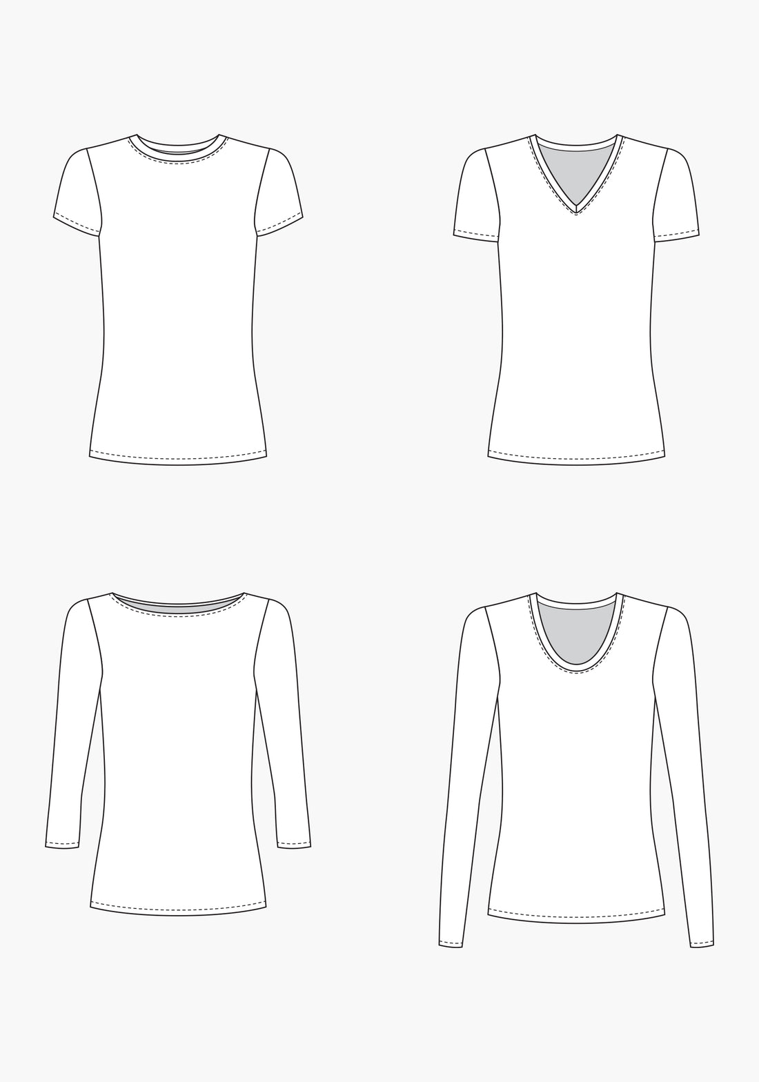 Grainline Studio Patterns - Lark Tee - Sizes 0-18