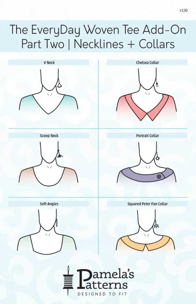 Pamela's Patterns - The EveryDay Woven Tee Add-On Part Two | Necklines + Collars #130