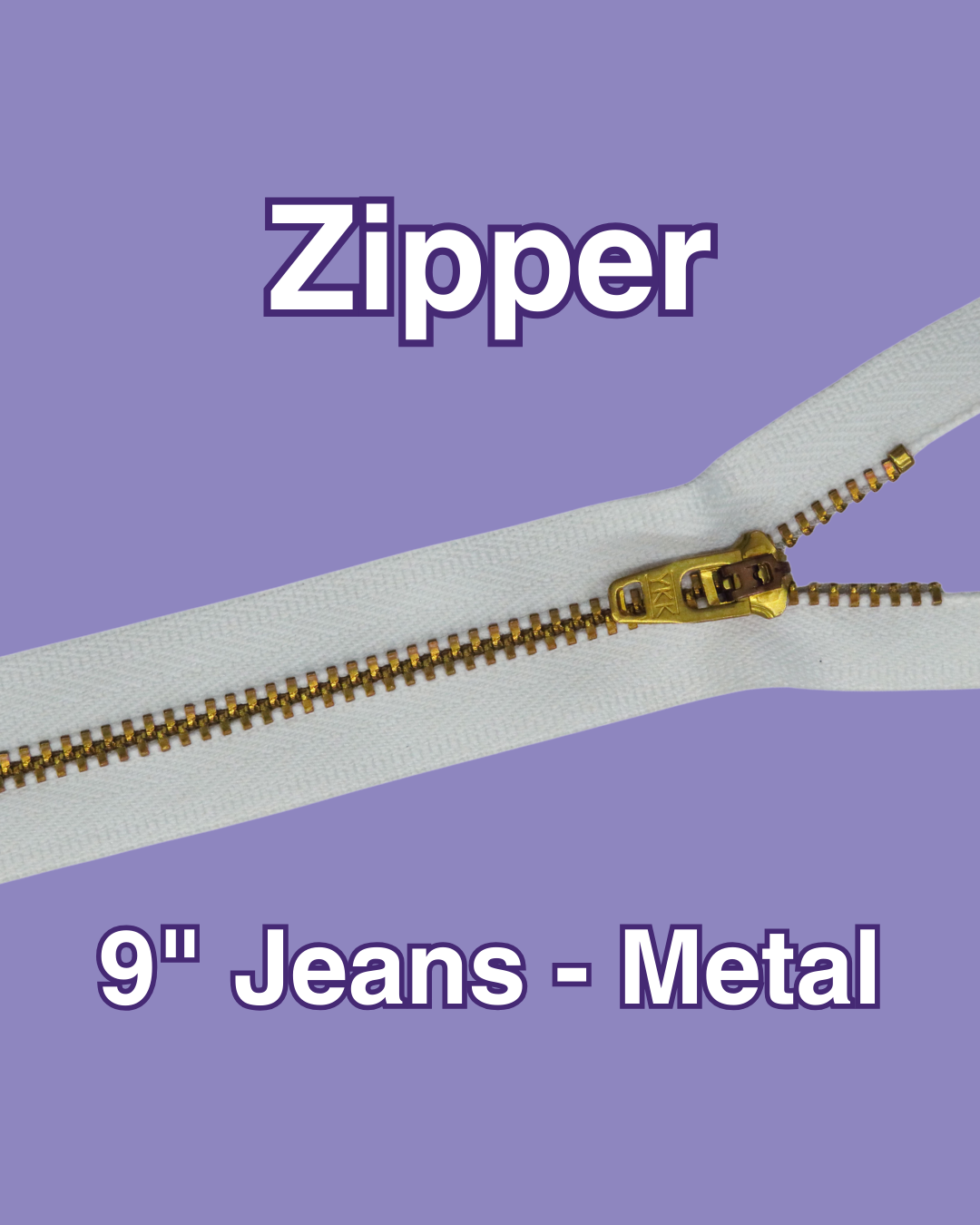 9" Jeans Metal Zipper