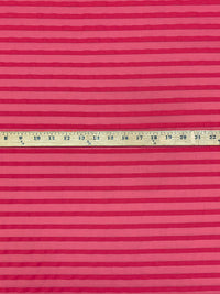 Cerise Cotton/Nylon Horizontal Burnout Stripe Organza 58W