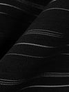 Black/Bright Silver Polyester/Rayon/Spandex Horizontal Stripe Stretch Bengaline Suiting - NY Designer - 58W