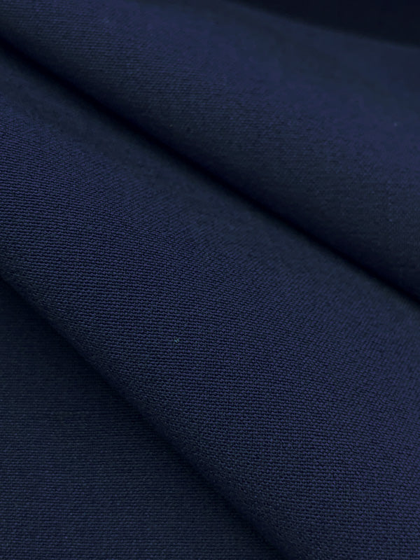 Prussian Blue Wool/Polyester/Spandex Plain Weave Stretch Suiting - NY Designer - 58W