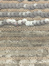 Soft Sandalwood/Silver 100% Nylon Horizontal Flip Sequins On Mesh Knit - LA Designer - 52W