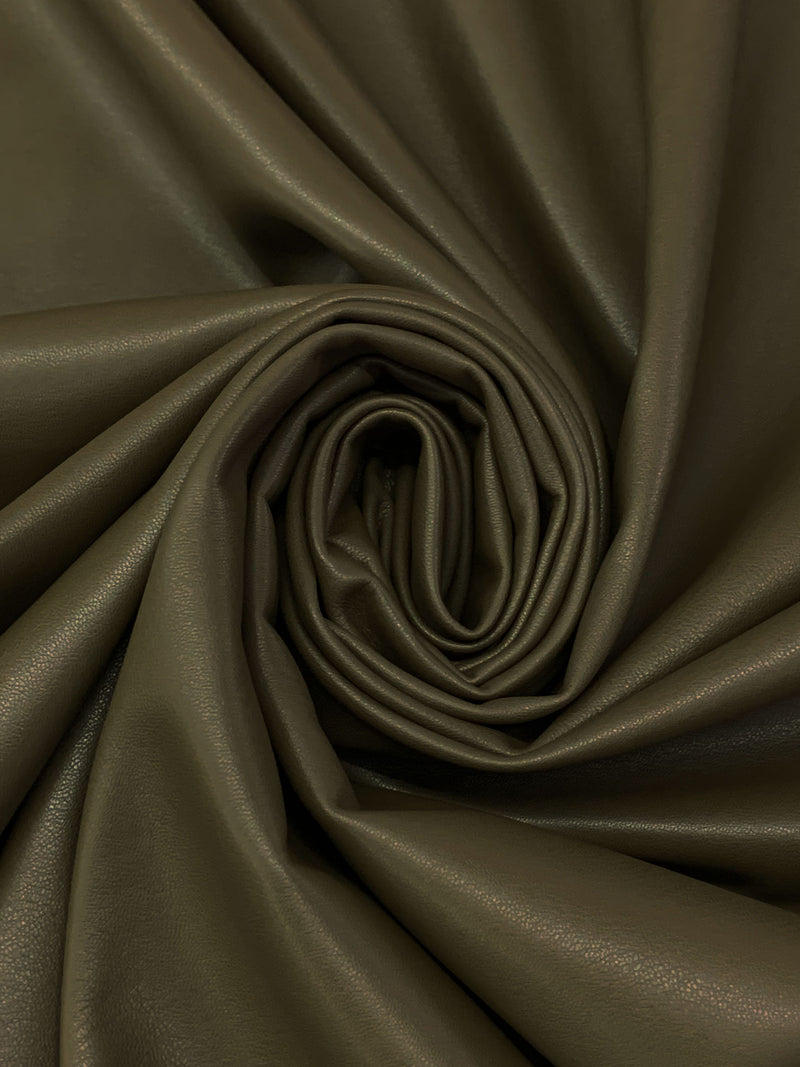 Woodland Brown Polyurethane/Lycra Stretch Faux Leather - LA Designer - 54W