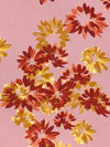 Dusty Pink/Deep Auburn/Old Gold 100% Rayon Painterly Floral Print Crinkle Challis 54W