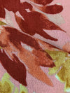 Dusty Pink/Deep Auburn/Old Gold 100% Rayon Painterly Floral Print Crinkle Challis 54W