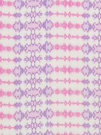 Hot Bubblegum/Lilac/White 100% Polyester Tie-Dye Look Stripe Print Georgette 58W