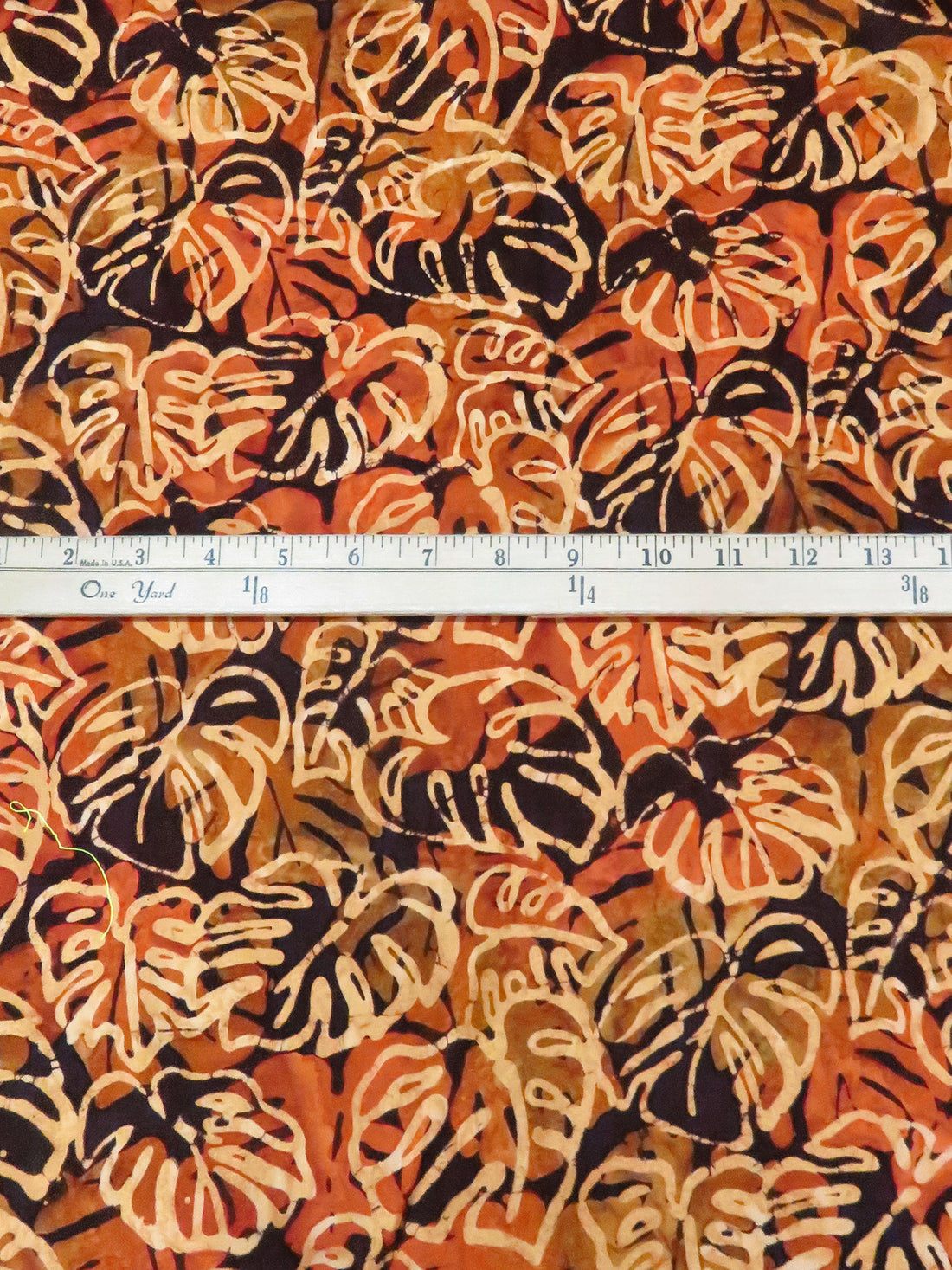 Rust/Midnight Brown/Sandy Brown/Multi 100% Cotton Tropical Leaf Artisan Batiks Jungle Dreams - Robert Kaufman - 44W