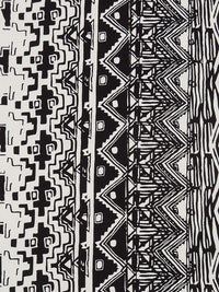 Bone/Black 100% Rayon Vertical Southwestern Stripe Print Challis 54W