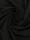 Onyx Black Polyester/Lycra Crepe Stretch Suiting - Famous Dress Designer - 54W