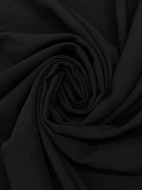 Onyx Black Polyester/Lycra Crepe Stretch Suiting - Famous Dress Designer - 54W