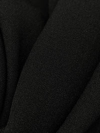 Onyx Black Polyester/Lycra Crepe Stretch Suiting - Famous Dress Designer - 54W