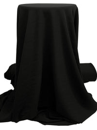 Onyx Black Polyester/Lycra Crepe Stretch Suiting - Famous Dress Designer - 54W