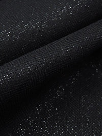 Coal Black Wool/Nylon Shimmer Herringbone Weave Suiting 60W