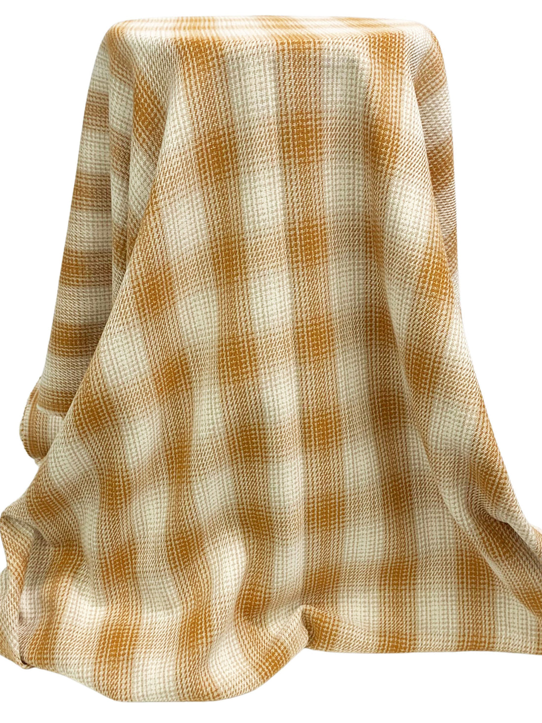 Caramel/Manila/White 100% Cotton Baja Blanket Plaid Weave Woven - Robert Kaufman - 44W