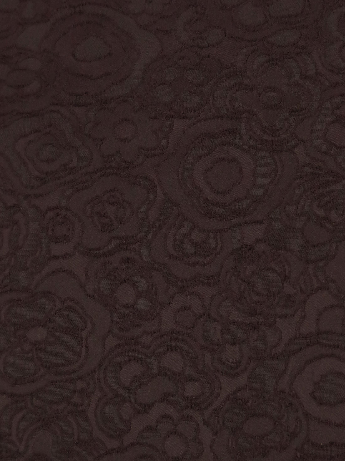 Espresso Brown Polyester/Lycra Floral Design Stretch Jacquard 46W