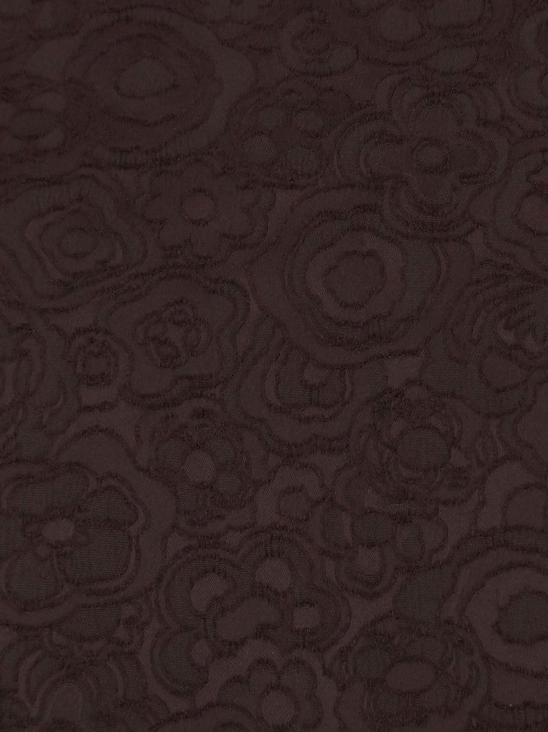 Espresso Brown Polyester/Lycra Floral Design Stretch Jacquard 46W