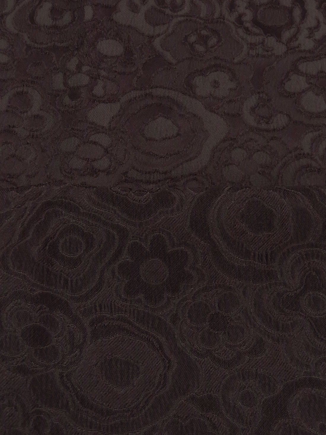 Espresso Brown Polyester/Lycra Floral Design Stretch Jacquard 46W
