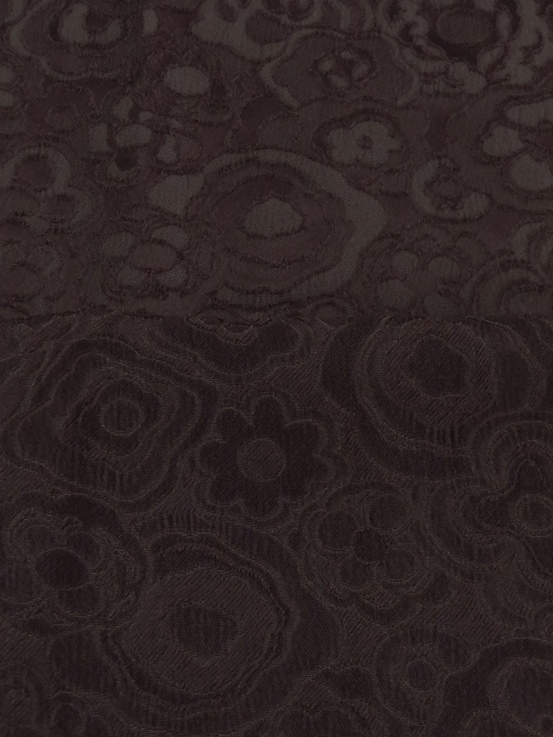 Espresso Brown Polyester/Lycra Floral Design Stretch Jacquard 46W
