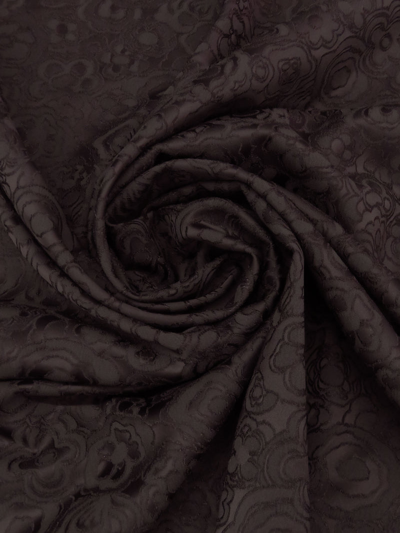 Espresso Brown Polyester/Lycra Floral Design Stretch Jacquard 46W