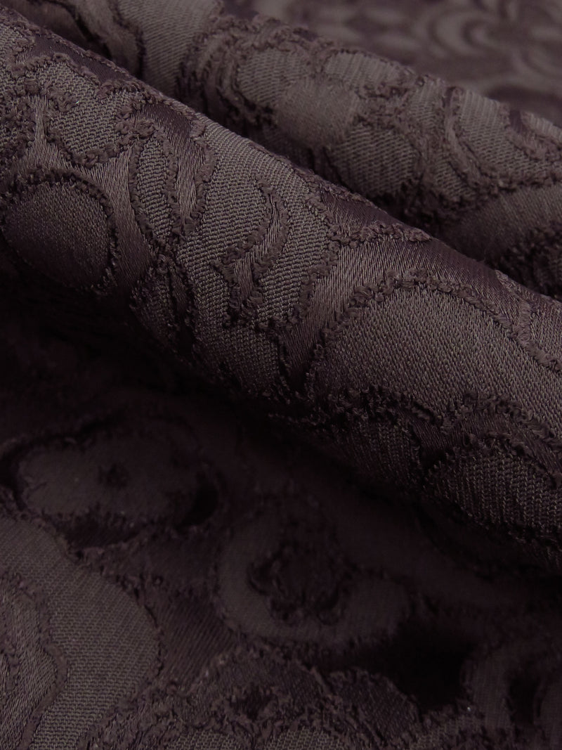 Espresso Brown Polyester/Lycra Floral Design Stretch Jacquard 46W