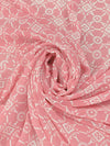 Ruddy Pink/Off-White 100% Polyester Geometric Floral Medallion Print Crepe Chiffon 58W