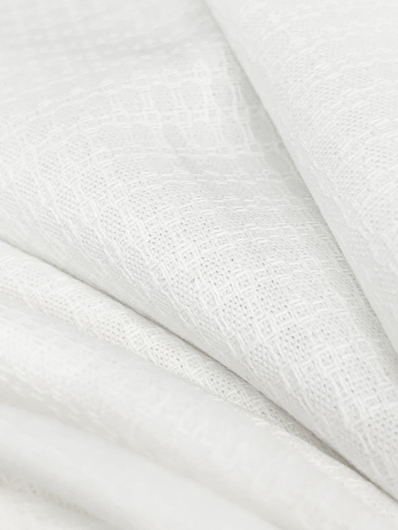 White Cotton/Lycra Novelty Weave Bottom Weight Woven - NY Designer - 52W