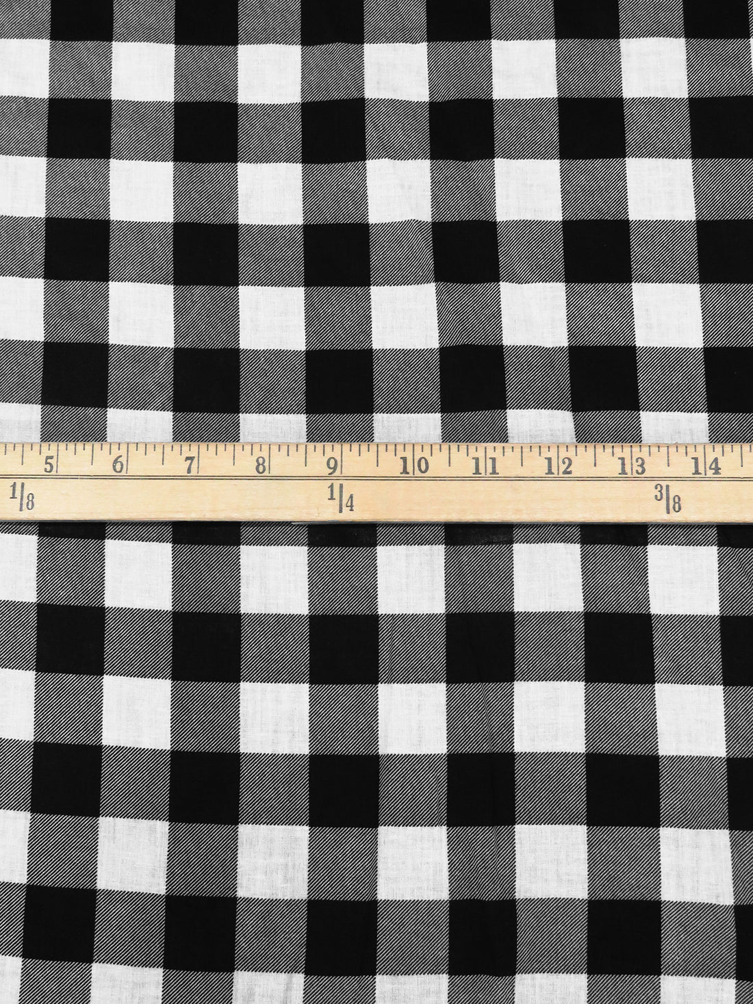 Black/White 100% Cotton Large Gingham Print Voile 55W