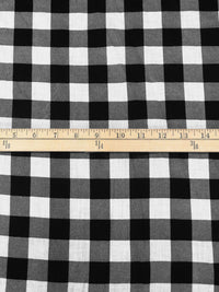 Black/White 100% Cotton Large Gingham Print Voile 55W