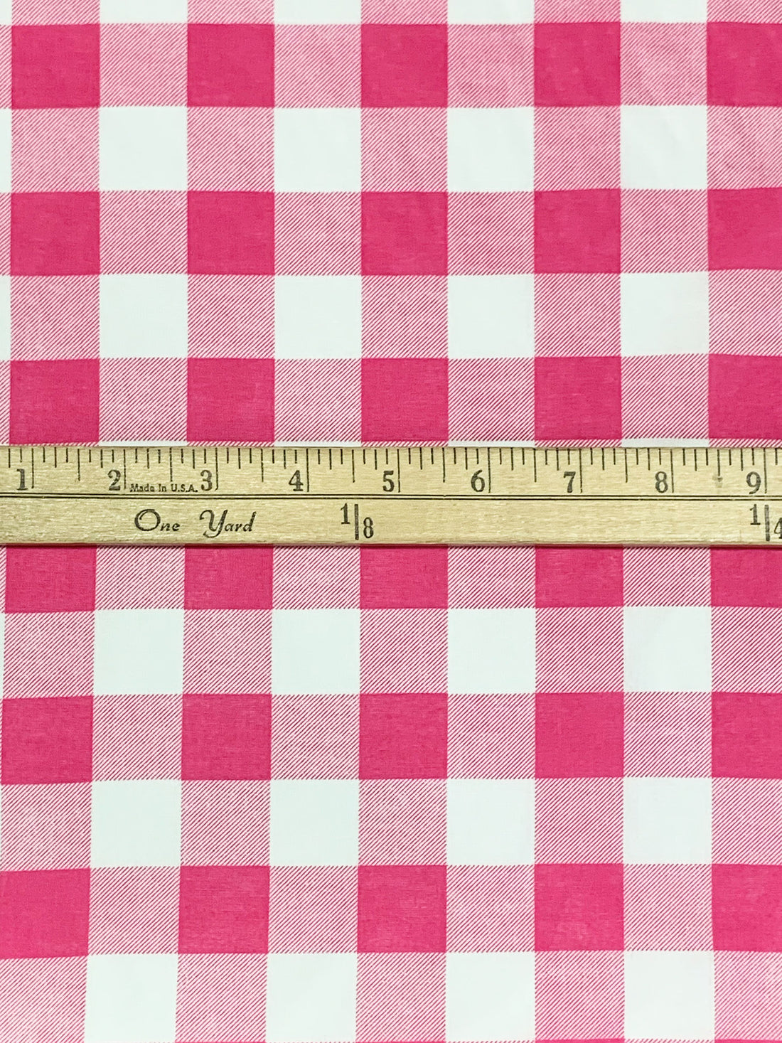 Cerise Pink/White 100% Cotton Gingham Check Voile 55W