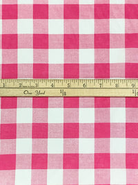 Cerise Pink/White 100% Cotton Gingham Check Voile 55W