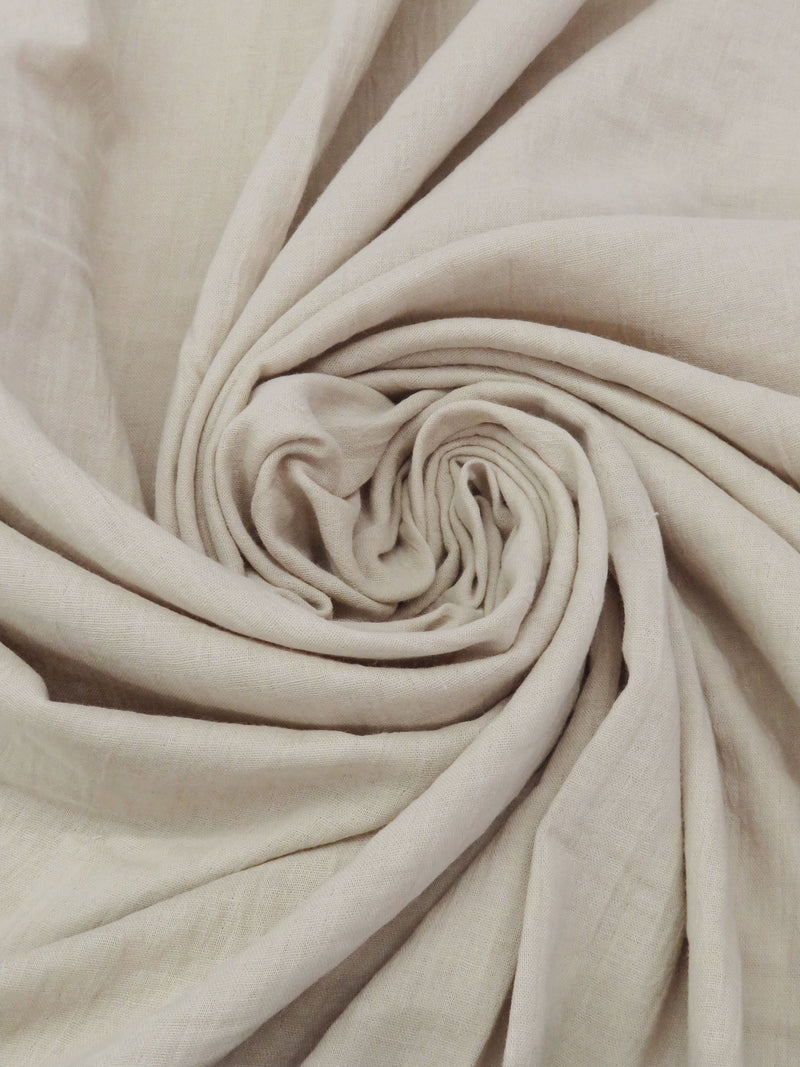 Stony Beige 100% Cotton Crinkle Double Gauze - Imported From Japan - 44W