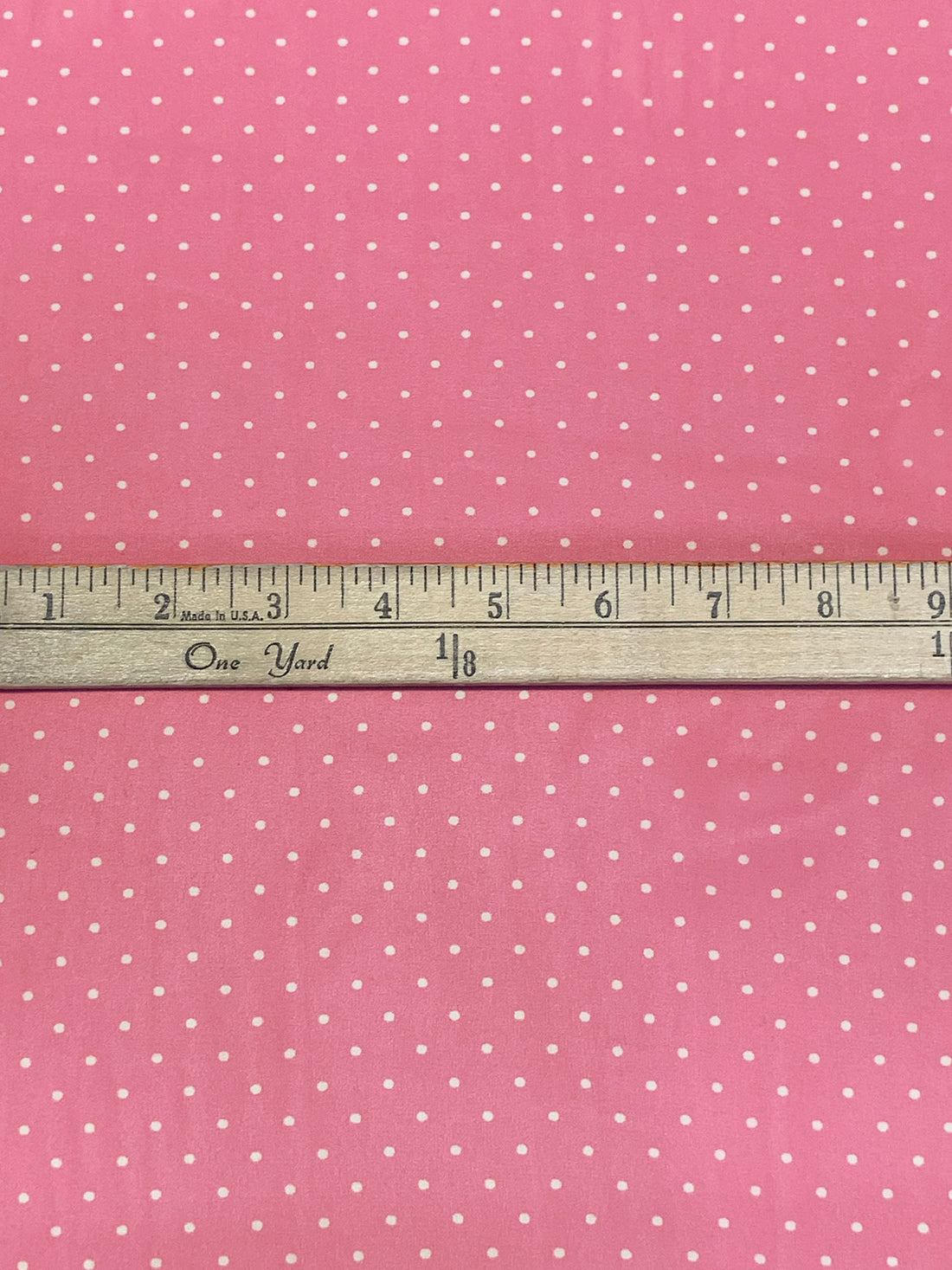 Charm Pink/Muted Cream 100% Silk Mini Polka Dot Print Chiffon 53W