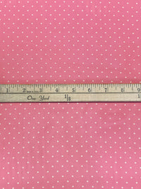 Charm Pink/Muted Cream 100% Silk Mini Polka Dot Print Chiffon 53W