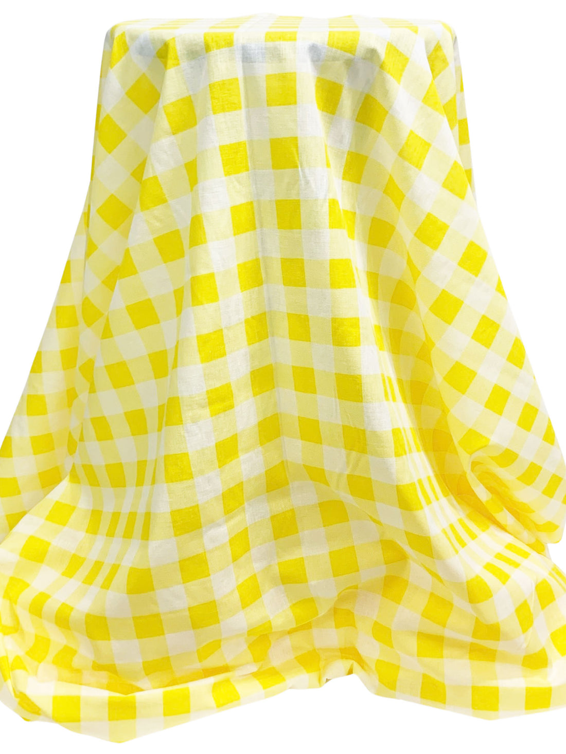 Yellow/White 100% Cotton Gingham Check Voile 55W