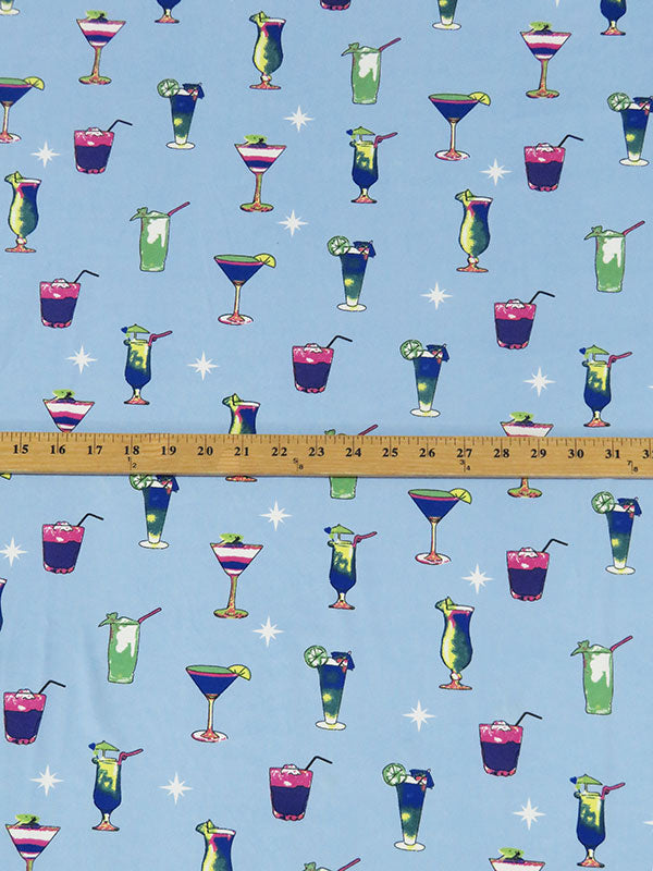 Carolina Blue/Pear Green/Fandango Pink/Multi Polyester/Lycra Happy Hour Print Double Brushed Knit 58W